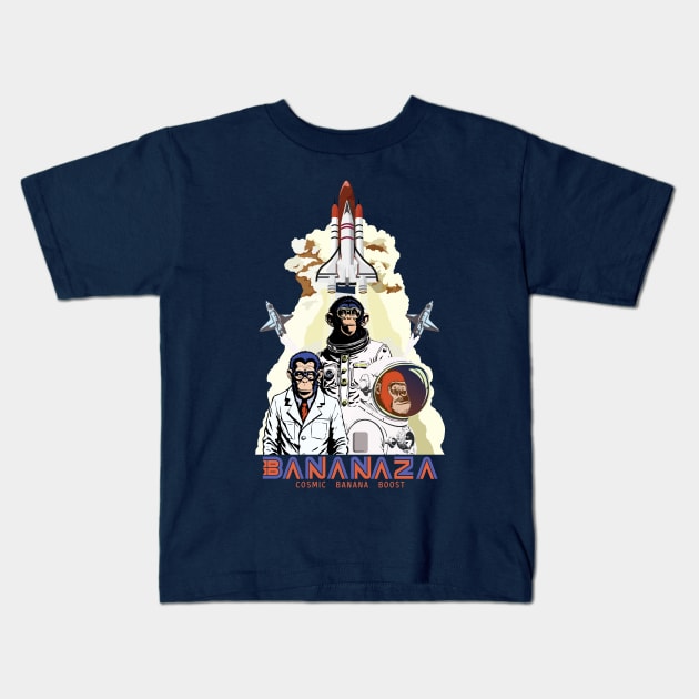 BANANAZA : Space Monkey Team Kids T-Shirt by Buntoonkook